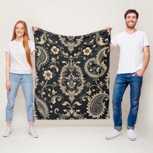 Elegantes Vintage-Paisley-Damask-Muster Fleecedecke