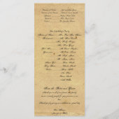 Elegantes Vintage-Pfau-Hochzeitsprogramm Programm (Rückseite)