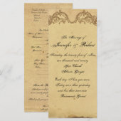 Elegantes Vintage-Pfau-Hochzeitsprogramm Programm (Vorne/Hinten)
