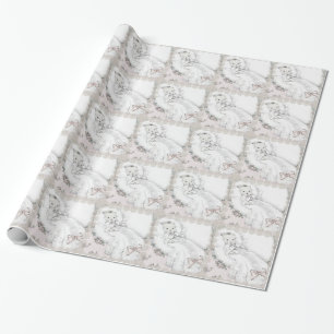 Elegantes Vintage-Rosa-Baby-Shower-Geschenkpapier Geschenkpapier