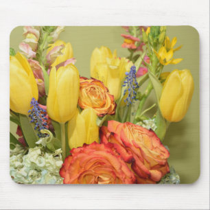 Elegantes Vintage-Rosa-Rot-Rosen-Blumen-Mauspad Mousepad
