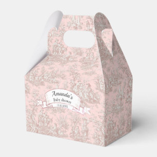 Elegantes vintage roségold Toile de Jouy Monogramm Geschenkschachtel