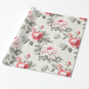 Elegantes vintage Rosen Blumenverpackungspapier Geschenkpapier