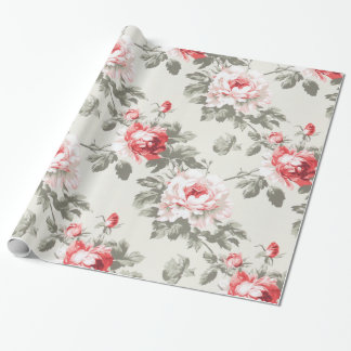 Elegantes vintage Rosen Blumenverpackungspapier Geschenkpapier