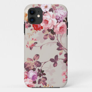 Elegantes Vintage Rosen-Muster, Rosa und rot Case-Mate iPhone Hülle