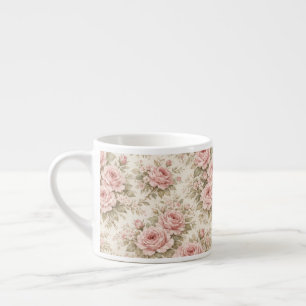 Elegantes vintage Rosen nahtloses Blumenmuster Espressotasse