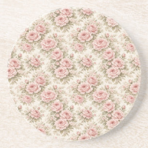 Elegantes Vintage-Rosen nahtloses Blumenmuster Getränkeuntersetzer