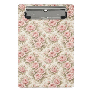Elegantes Vintage-Rosen nahtloses Blumenmuster Mini Klemmbrett
