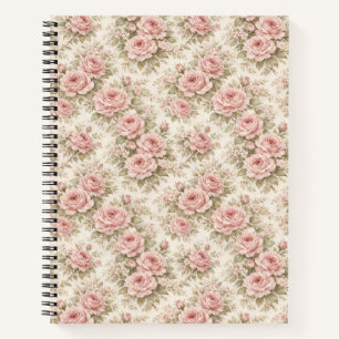 Elegantes Vintage-Rosen nahtloses Blumenmuster Notizblock