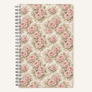Elegantes vintage Rosen nahtloses Blumenmuster Notizblock