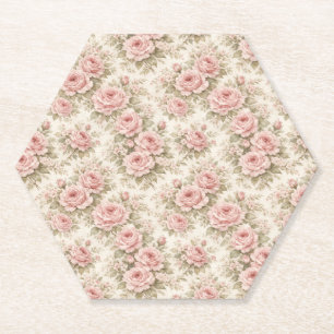 Elegantes vintage Rosen nahtloses Blumenmuster Untersetzer
