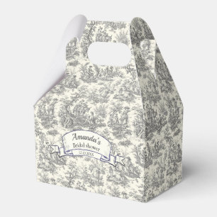 Elegantes vintage schwarzes toile de jouy Monogram Geschenkschachtel