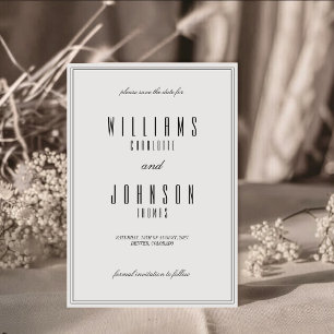 Elegantes Vintage-Script-Altes-Geld-Hochzeitsfoto Save The Date