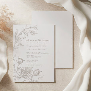 Elegantes Vintage-Sepia-Braut-Shower-Brunch Einladung