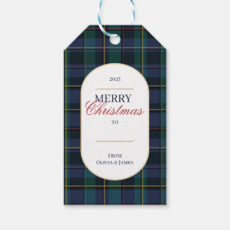 Elegantes vintage-Tartan-Karo-Weihnachtsgeschenk-A Geschenkanhänger