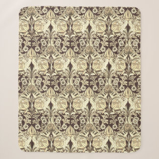 Elegantes Vintage viktorianisches beige Blumenmust Sherpadecke