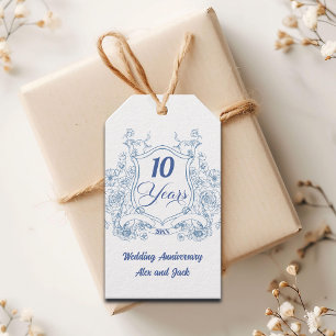 Elegantes Vintage-Wappen zum 10. Hochzeitstag Geschenkanhänger