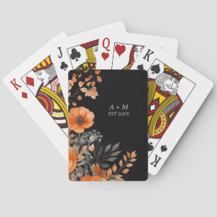 Elegantes Vintage-Wasserfarben-Hochzeitsmonogramm Spielkarten