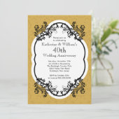 Elegantes Vintage Wedding Anniversary Party Einladung (Stehend Vorderseite)