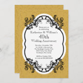 Elegantes Vintage Wedding Anniversary Party Einladung (Vorne/Hinten)