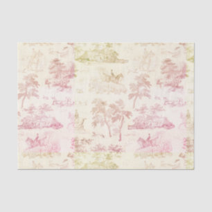Elegantes Vintage-Weichrosa-Pferdejagd-Toile Seidenpapier
