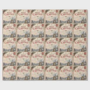 Elegantes Vintage-Weihnachten, im Stil einer Retro Geschenkpapier