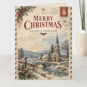 Elegantes Vintage-Weihnachten, im Stil einer Retro Karte