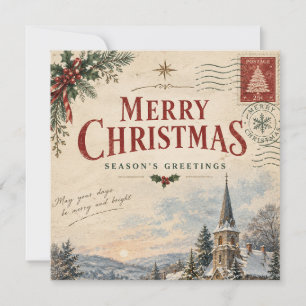 Elegantes Vintage-Weihnachten, im Stil einer Retro Karte