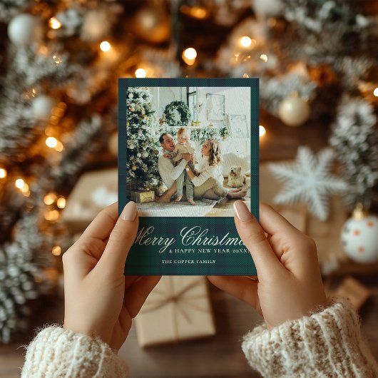 Elegantes Vintage Weihnachts-Foto Feiertagskarte