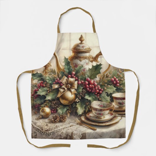 Elegantes Vintage Weihnachts-Party Schürze (Vorderseite)