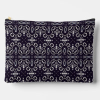 Elegantes vintage weißes Ornamentmuster auf Navy