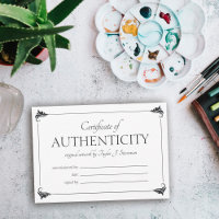 Elegantes Vintageres Echtheitszertifikat