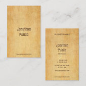 Elegantes Vintages altes Papier geplagtes Skript C Visitenkarte (Vorne/Hinten)