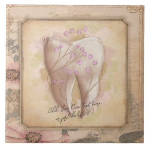 Elegantes Vintages altmodisches Dental-Geschenkhef Fliese