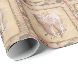 Elegantes Vintages altmodisches Dental-Geschenkhef Geschenkpapier