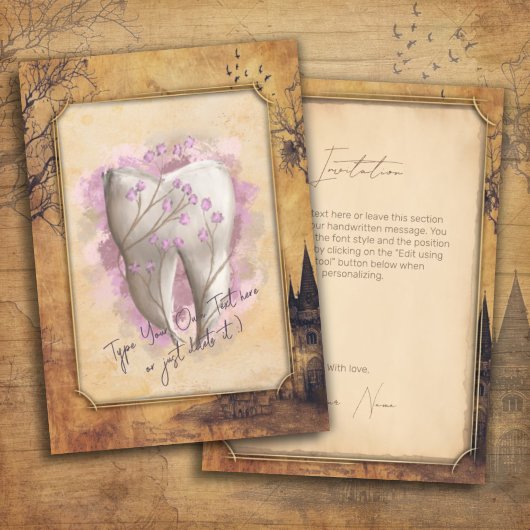 Elegantes Vintages altmodisches Dentalgeschenk Einladung