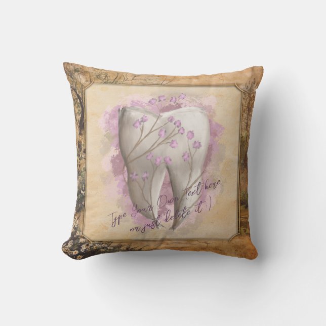 Elegantes Vintages altmodisches Dentalgeschenk Kissen (Vorderseite)