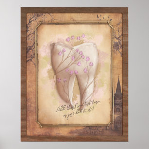 Elegantes Vintages altmodisches Dentalgeschenk Poster