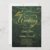 Elegantes Vintages Altpapier, Goldkalligraphie Einladung (Vorderseite)