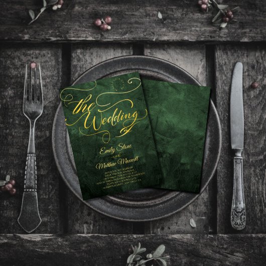 Elegantes Vintages Altpapier, Goldkalligraphie Einladung