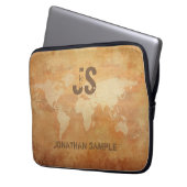 Elegantes Vintages Altpapier Mit Monogramm Cool au Laptopschutzhülle (Vorderseite Links)