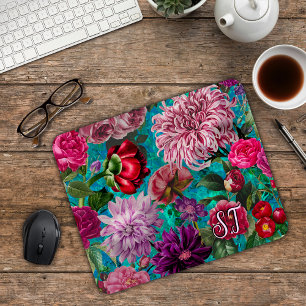 Elegantes Vintages Aqua-Blau Mousepad