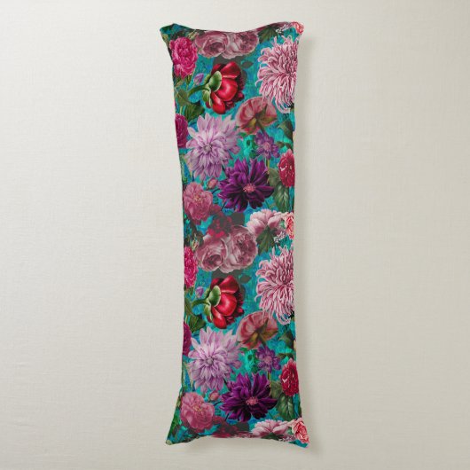 Elegantes Vintages Aqua-Blau Seitenschläferkissen (Vorderseite Vertikal)