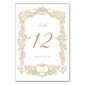 Elegantes Vintages Barock-Blumenrahmen Gold Tischnummer (Rückseite)