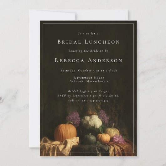 Elegantes Vintages Barockstürmchen-Brautparty Einladung (Vorderseite)