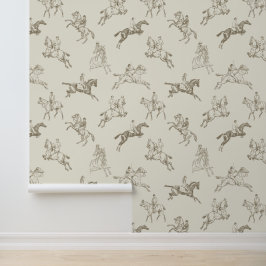 Elegantes Vintages Beige Braun Reiten Tapete