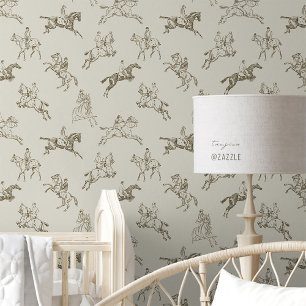 Elegantes Vintages Beige Braun Reiten Tapete