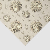 Elegantes Vintages Beige Creme Rose Blumenmuster Seidenpapier (Detail)