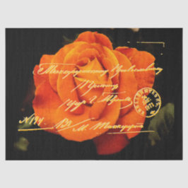 Elegantes Vintages Blatt Postkartendesign Seidenpapier