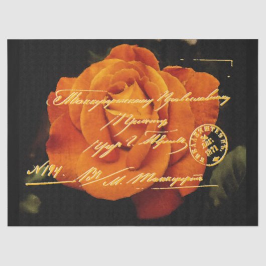 Elegantes Vintages Blatt Postkartendesign Seidenpapier (Vorderseite)